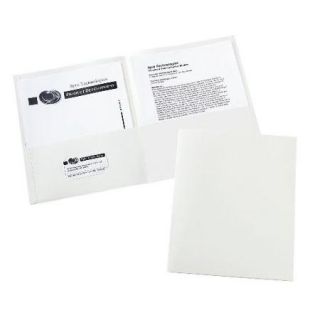 Avery Two Pocket Folder   Letter   8.50" X 11"   20 Sheet Capacity   2 Pockets   Embossed Paper   White   25 / Box (AVE47991)