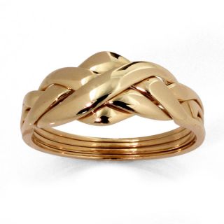 PalmBeach 10k Yellow Gold Two Tone Twist Ring Tailored