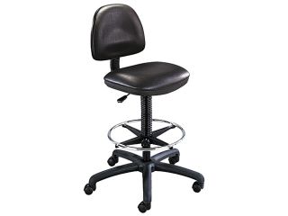 Safco 3406BL Precision Extended Height Swivel Stool w/Adjustable Footring, Black Vinyl