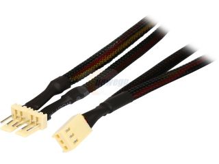 Coboc TX3SPL2 6 6" Sleeved 6 inch 1 to Two(2) x 3 pin TX3 Fan Power Splitter Cable
