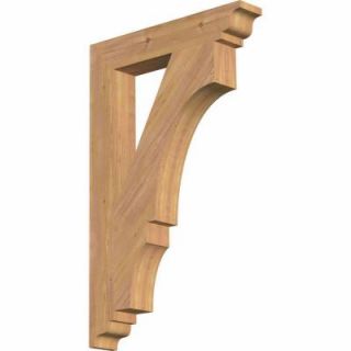 Ekena Millwork 3.5 in. x 34 in. x 22 in. Western Red Cedar Balboa Traditional Smooth Bracket BKT04X22X34BOA01SWR