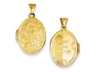 14k Yellow Gold Love you always Reversible Locket