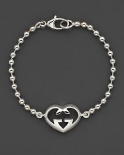 Gucci Sterling Silver "GG" Heart Bracelet