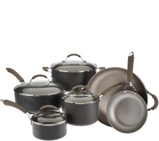 CooksEssentials 10 Piece Hard Anodized Dishwasher Safe Cookware Set   K42345 —