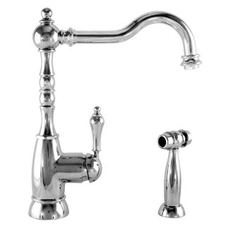 Mico Designs Braxton Polished Chrome 1 Handle High Arc Kitchen Faucet with Side Spray