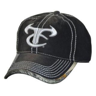 TrueTimber Camo Men's Adjustable Black Baseball Cap with Logo and Camo Trim TT138 BLK