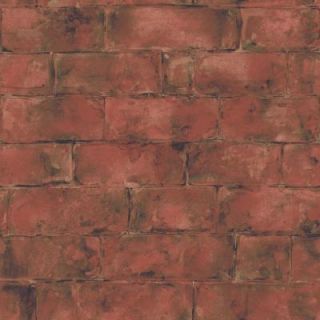 The Wallpaper Company 8 in. x 10 in. Red Earth Tone Brick Wallpaper Sample DISCONTINUED WC1281079S