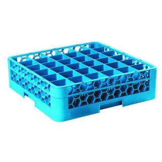 Carlisle 19.75x9.75 in. 36 Compartment 1 Extender Glass Rack (for Glass 4.19 in. Diameter, 4.75 in. H) in Blue (Case of 4) RG36 114
