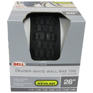 Bell 1007758 26in White Wall Bicycle Tire Kevlar, Black