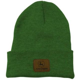 John Deere Beanie / Toboggan in Green with Leather Patch in One Size Fits Most 13090002GR00