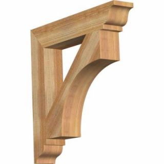 Ekena Millwork 4 in. x 24 in. x 24 in. Western Red Cedar Westlake Traditional Rough Sawn Bracket BKT04X24X24WTL01RWR