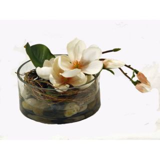 Creative Branch Faux Magnolia in Glass Vase