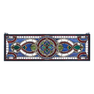 Meyda Tiffany Victorian Evelyn in Lapis Transom Stained Glass Window