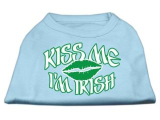 Mirage Pet Products 51 61 SMBBL Kiss Me Im Irish Screen Print Shirt Baby Blue Sm   10