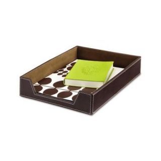 Safco Leather Look Desk Tray, Single Tier, Letter, Chocolate