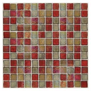 Daltile Egyptian Glass Garnet Gallery 12 in. x 12 in. x 6 mm Glass Face Mounted Mosaic Wall Tile EG3311PM1P