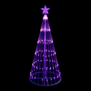 Northlight LB International 4 ft Lighted Freestanding Tree Outdoor Christmas Decoration with Purple LED Lights