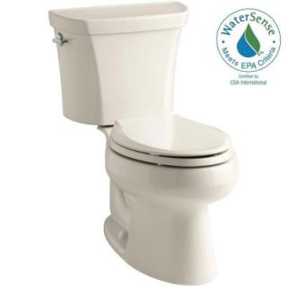 KOHLER Wellworth 2 piece 1.1 or 1.6 GPF Dual Flush Elongated Toilet in Almond K 3988 47