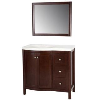 St. Paul Madeline 36 in. Vanity in Chestnut with Alpine Vanity Top in White and Wall Mirror MD36P3C CN