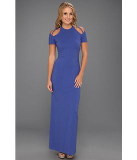 halston heritage ss gown with shoulder cut out ultramarine