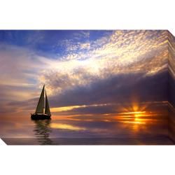 Givaga Pier on a Calm River Oversized Gallery Wrapped Canvas