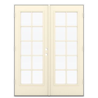 ReliaBilt 59.5 in 10 Lite Glass Bisque Steel French Outswing Patio Door