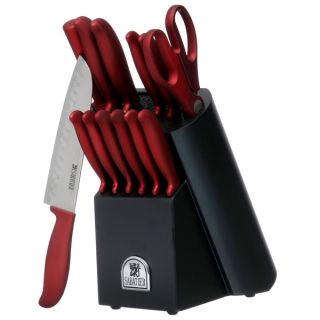 Sabatier Black Block and Red Handles 14 piece Cutlery Set  
