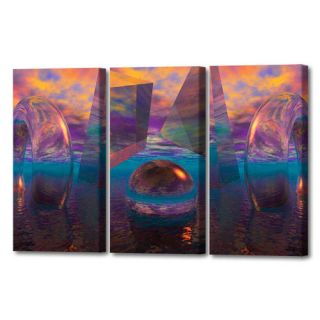 Menaul Fine Art Purple Triptych by Scott J. Menaul 3 Piece Graphic