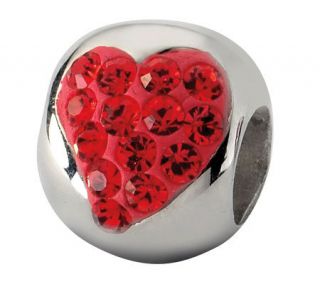 Prerogatives Sterling Red Crystal Small Heart Bead —