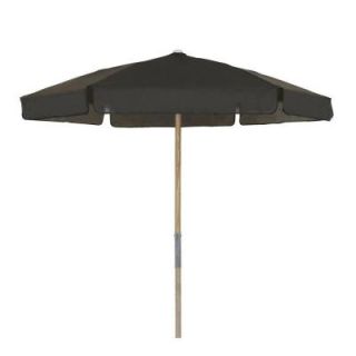7.5 ft. Wood Beach Patio Umbrella with Black Vinyl Coated Weave 7BPU 6R WDA TX BK