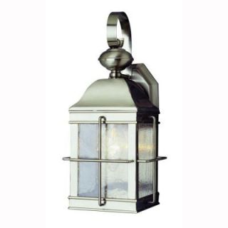 Bel Air Lighting 1 Light Brushed Nickel Outdoor Wall Mount Coach Lantern with Seeded Glass 4632 BN
