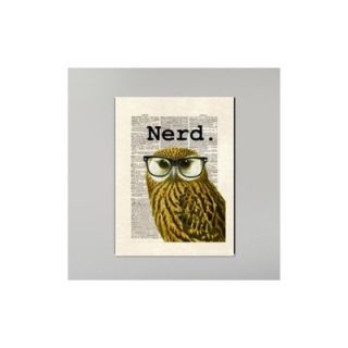 Owl Nerd Graphic Art on Wrapped Canvas by Americanflat