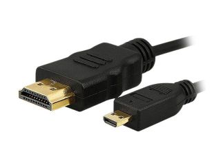 Insten 675514 10 ft. Black / Gold HDMI (Male) to HDMI Type D (Male) 2X High Speed HDMI Cable with Ethernet ,Type D Micro M/M