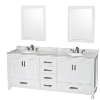 Wyndham Collection Sheffield White 80 inch Double Vanity   16337872