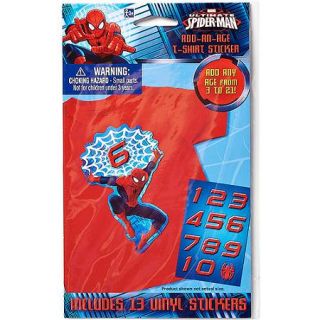 Spider Man Birthday T Shirt Sticker Pack, Party Supplies