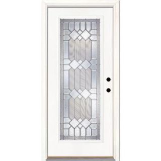 Feather River Doors 37.5 in. x 81.625 in. Mission Pointe Zinc Full Lite Unfinished Smooth Fiberglass Prehung Front Door 682190