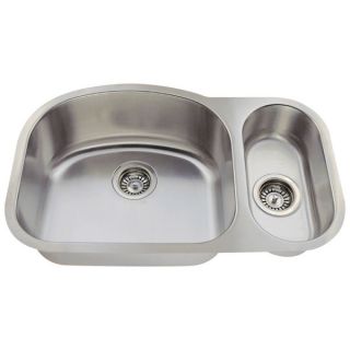MR Direct 529 Kitchen Ensemble Stainless Steel Offset Double Bowl Sink