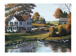 Along the Riverbank Poster Print by Bill Saunders (28 x 20)