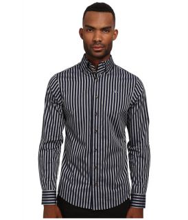 Vivienne Westwood Krall Stretch Candy Stripe Button Up Blue/Grey