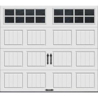Clopay Gallery Collection 8 ft. x 7 ft. 18.4 R Value Intellicore Insulated White Garage Door with SQ24 Window GR2SU_SW_SQ24