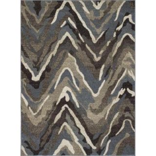 Concord Global Trading New Casa Waves Blue/Brown 7 ft. 10 in. x 10 ft. 6 in. Area Rug 86767