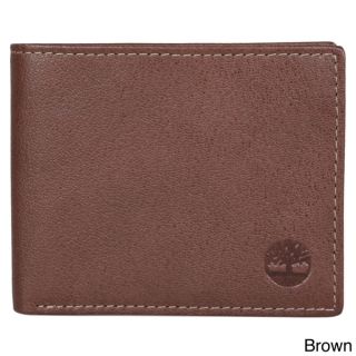 Timberland Mens Genuine Leather Bifold Slim Wallet with One ID Window