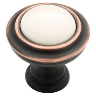 Liberty 1 1/4 in. Venetian Bronze with Copper Highlights with Almond Inset Cabinet Knob P18651C 473 C