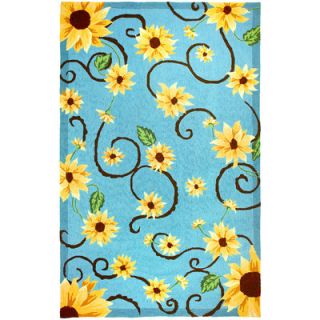 Homefires Sunflowers on Blue Rug