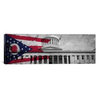 iCanvas Flags Ohio Capitol Building Panoramic Graphic Art on Canvas