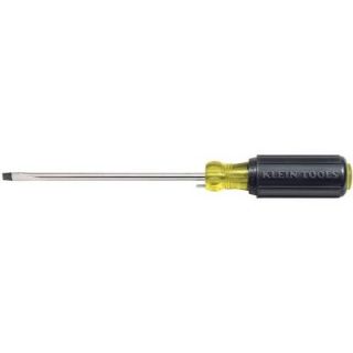 Klein Tools Cushion Grip 4 in. Cabinet Tip Wire Bending Screwdriver with Round Shank 605 4B