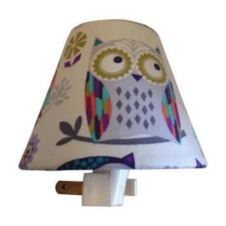 RD Shady Linen Owl BiRD Half Lamp Shade Bathroom Night Light w/ Light Bulb New