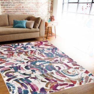 Distressed Geometric Boxes Multi colored Indoor Area Rug (33 x 5