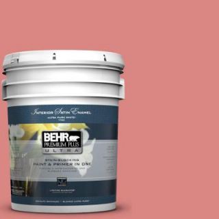 BEHR Premium Plus Ultra 5 gal. #M160 5 Pink Damask Satin Enamel Interior Paint 775405