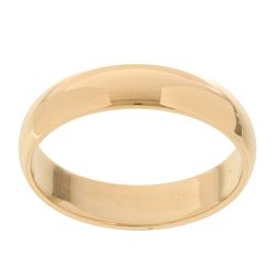 14k Yellow Gold Womens Half round 4 mm Wedding Band